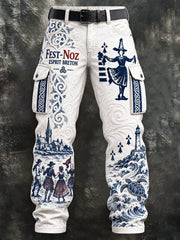 Pantalon de travail décontracté pour homme French Brittany Fest-Noz Naval Print