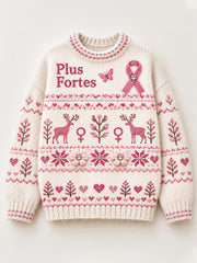 Pull Décontracté Femme France Cancer Du Sein Imprimé Faon