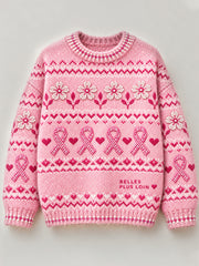 Pull Décontracté Femme France Cancer Du Sein Imprimé Floral