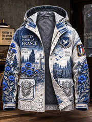 Veste à capuche décontractée pour homme, imprimé commémoratif de l’Armistice français