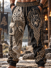 Pantalon de survêtement décontracté pour homme, motif viking