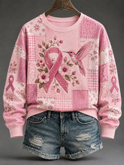 Sweat-shirt imprimé sur le cancer du sein chez la femme