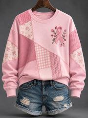 Sweat-shirt imprimé sur le cancer du sein chez la femme