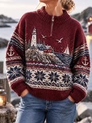 Chandail Nordic Vintage Coastal Culture des Îles Féroé Femme