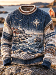 Rétro Nordic Coastal-Inspiration Gradient Pull ras du cou