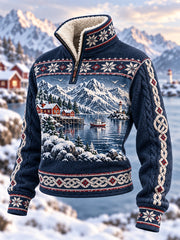 Haut à col en fourrure Nordic Winter Heritage pour femme