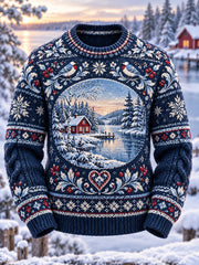 Pull d’inspiration nordique pour homme, collection hiver