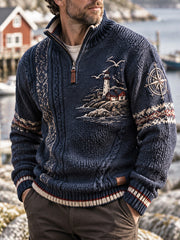 Sweat-shirt Homme Rétro Nordic Coastal Culture and Art Zip