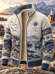 Veste classique doublée de molleton d'inspiration nordique rétro