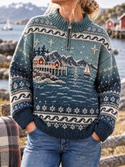 Chandail Nordic Vintage Coastal Culture Classic pour femme