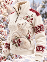 Top Femme Animal Art Col En Fourrure