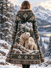 Veste en flanelle pour femme aux motifs d'animaux de la forêt nordique