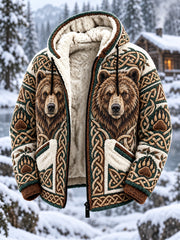 Veste en flanelle décontractée pour homme, style nordique viking scandinave, imprimé graphique vintage