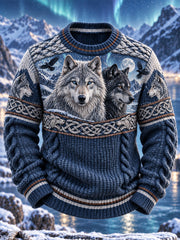 Pull décontracté pour homme avec imprimé artistique de style nordique viking/scandinave vintage