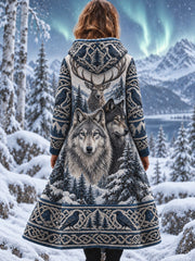 Veste décontractée en flanelle pour femme, avec imprimé artistique vintage de style nordique viking scandinave