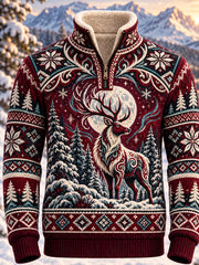 Haut en flanelle à motifs d'animaux de la forêt nordique pour homme