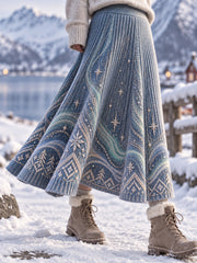 Jupe Femme Retro Nordic Aurora Art A-Line