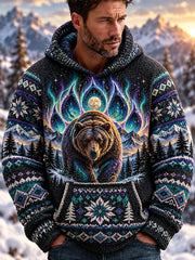 Chandail à capuchon Nordic Forest Animal Homme