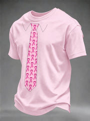 T-shirt de sensibilisation au cancer du sein chez l’homme «Les vrais hommes portent du rose»