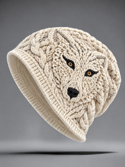 Bonnet tricoté chaud pour l’automne et l’hiver, style viking vintage