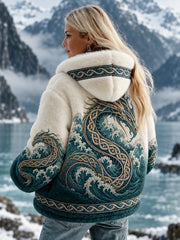 Veste en flanelle à motif viking pour femme