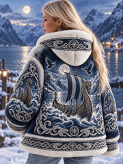 Veste en flanelle à motif viking pour femme