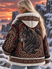 Veste en flanelle à motif viking pour femme