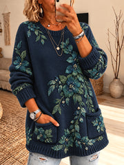 Femme Imprimé Floral Décontracté Pull