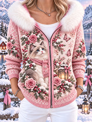 Sweat à capuche à manches longues pour femmes, motifs animaux originaux