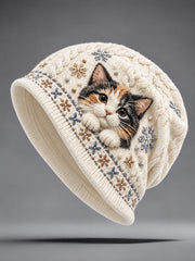 Intéressant Animaux Vintage Automne Et Hiver Chaud Froid Bonnet Tricoté