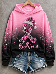 Sweat-shirt régulier rose de Noël pour femme