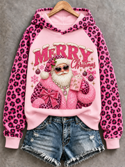Sweats à capuche de Noël roses pour femmes