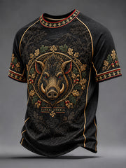 T-shirt décontracté rétro basque sanglier