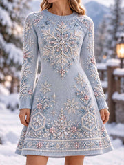 Robe imprimée de flocon de neige de Saint d'hiver des femmes