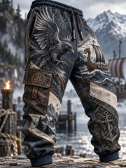 Pantalon de survêtement décontracté pour homme, motif viking