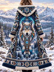 Veste en flanelle à motifs animaux nordiques pour femme