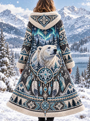 Veste en flanelle à motifs animaux nordiques pour femme