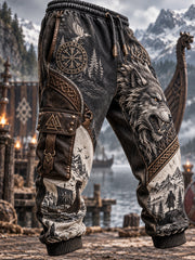 Pantalon de survêtement décontracté pour homme, motif viking