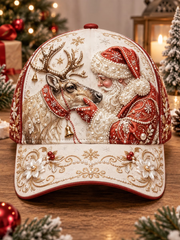 Chapeau de Père Noël unisexe imprimé