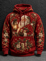 Sweat à capuche imprimé Père Noël pour hommes
