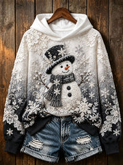 Sweat-shirt Femme Noël Hiver Bonhomme De Neige Régulier