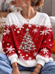 Sweatshirt imprimé de Noël pour femmes
