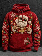 Sweat à capuche pour homme avec imprimé Père Noël