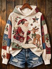 Noël hiver Santa Claus Deer Regular Sweatshirt Femme
