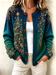 Cardigan d'arbre de Noël d'hiver pour femme