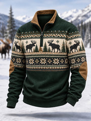 Hiver Orignal Imprimer Casual Zipper Corduroy Pull Homme