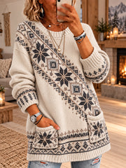 Chandail Imitation Style Nordique Femme