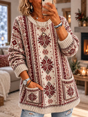 Pull pour femme de style nordique en imitation