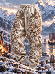 Pantalon vintage pour homme à motif Valknut et nœud celtique, inspiré de la mythologie viking nordique