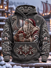 Sweats à capuche viking Père Noël pour hommes